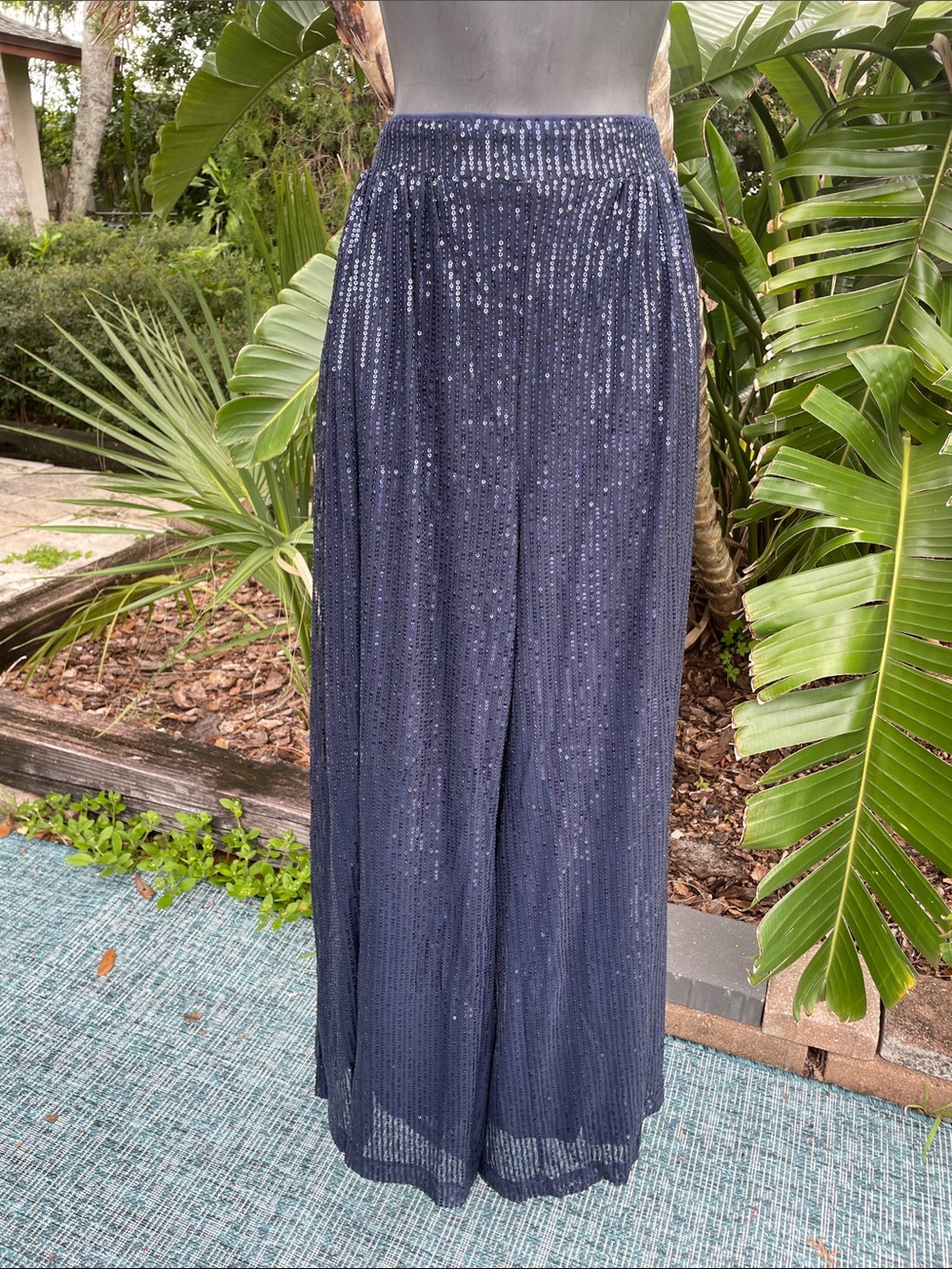sequin wide leg pants